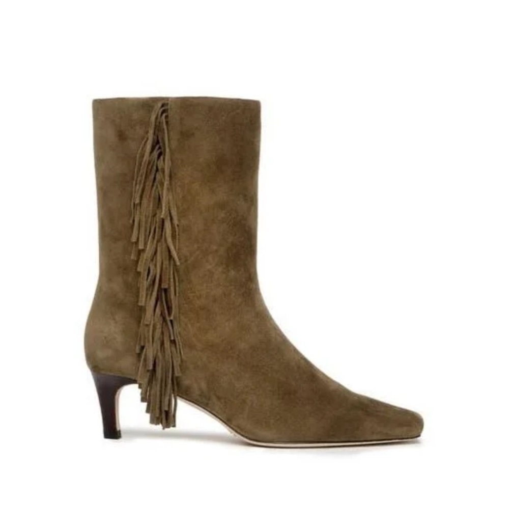 NEW PAIGE Women's Green Aya Kitten Heel Boot
